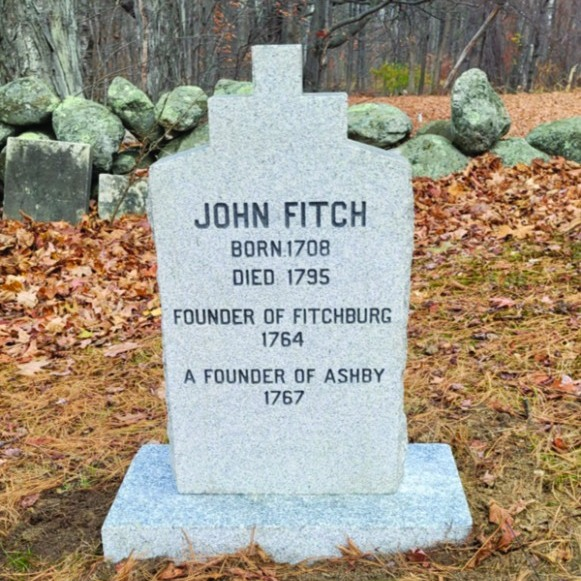 Grave of John Fitch in Ashby, MA.