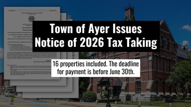 Ayer Notice of Tax Taking June 2026