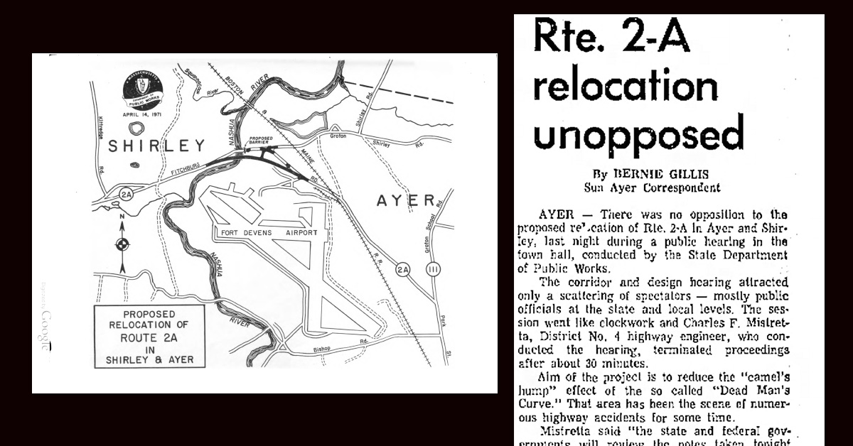 History documents related to Fitchburg Road (Route 2A) in Ayer.